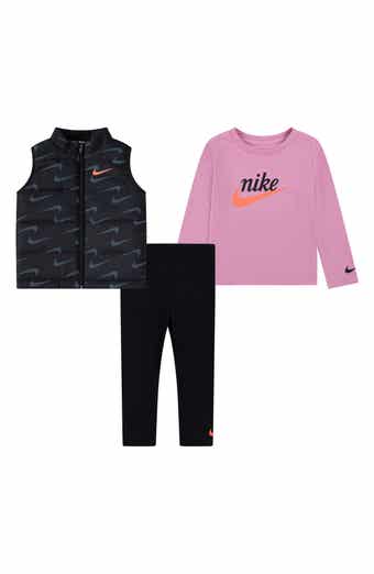 Nike Kids' First Impressions Long-Sleeve T-Shirt, Quilted Vest & Leggings Set