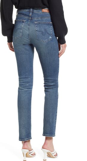 Mari Mid Rise Slim Straight Leg Jeans