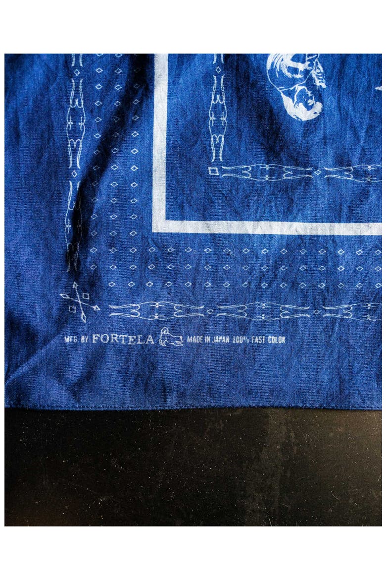 Printed Logo Cotton Bandana, Alternate, color, INDACO