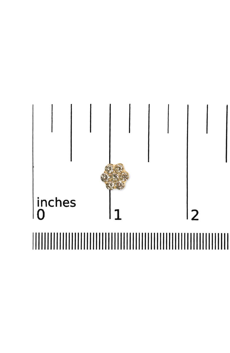 Haus of Brilliance 14K White Gold 1 1/2 cttw Diamond Floral Cluster Stud Earrings, Alternate, color, Yellow