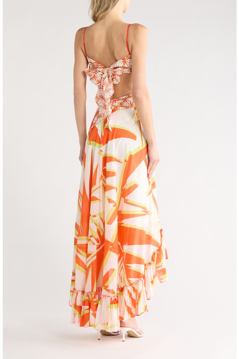 Hera Cutout Dress, Alternate, color, PALM GEO ORANGE GIANT