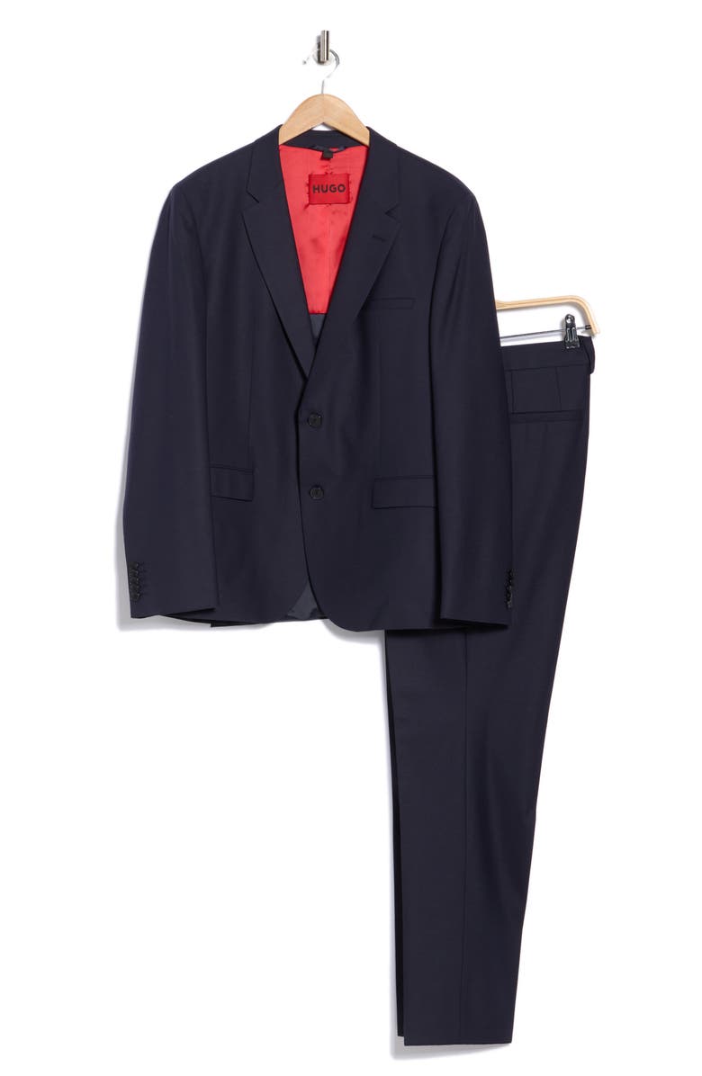 HUGO Karl Tom Wool Blend Suit, Alternate, color, Dark Blue