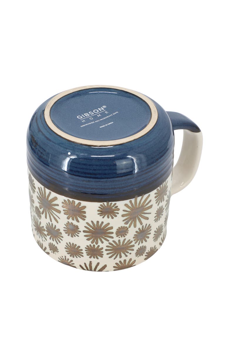 Gibson Home Spruce Garden Assorted 4 Piece 17 Ounce Stoneware Mug Set, Alternate, color, White