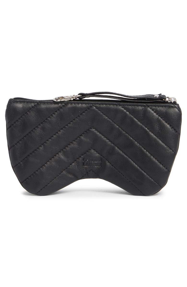 MUNDI SMALL LEATHER GOODS Quilted Eyeglass Case, Alternate, color, Black