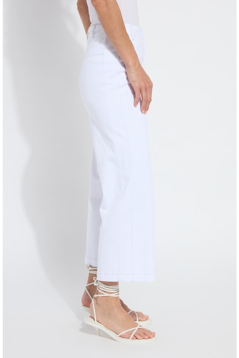 Layton Pull-On High Waist Crop Wide Leg Knit Jeans, Alternate, color, WHITE