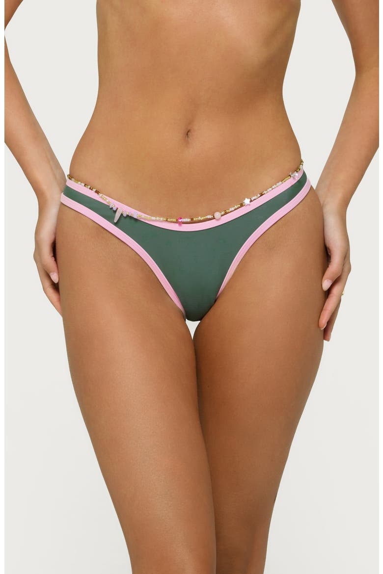 Dina Contrast Bikini Bottoms, Main, color, OLIVE