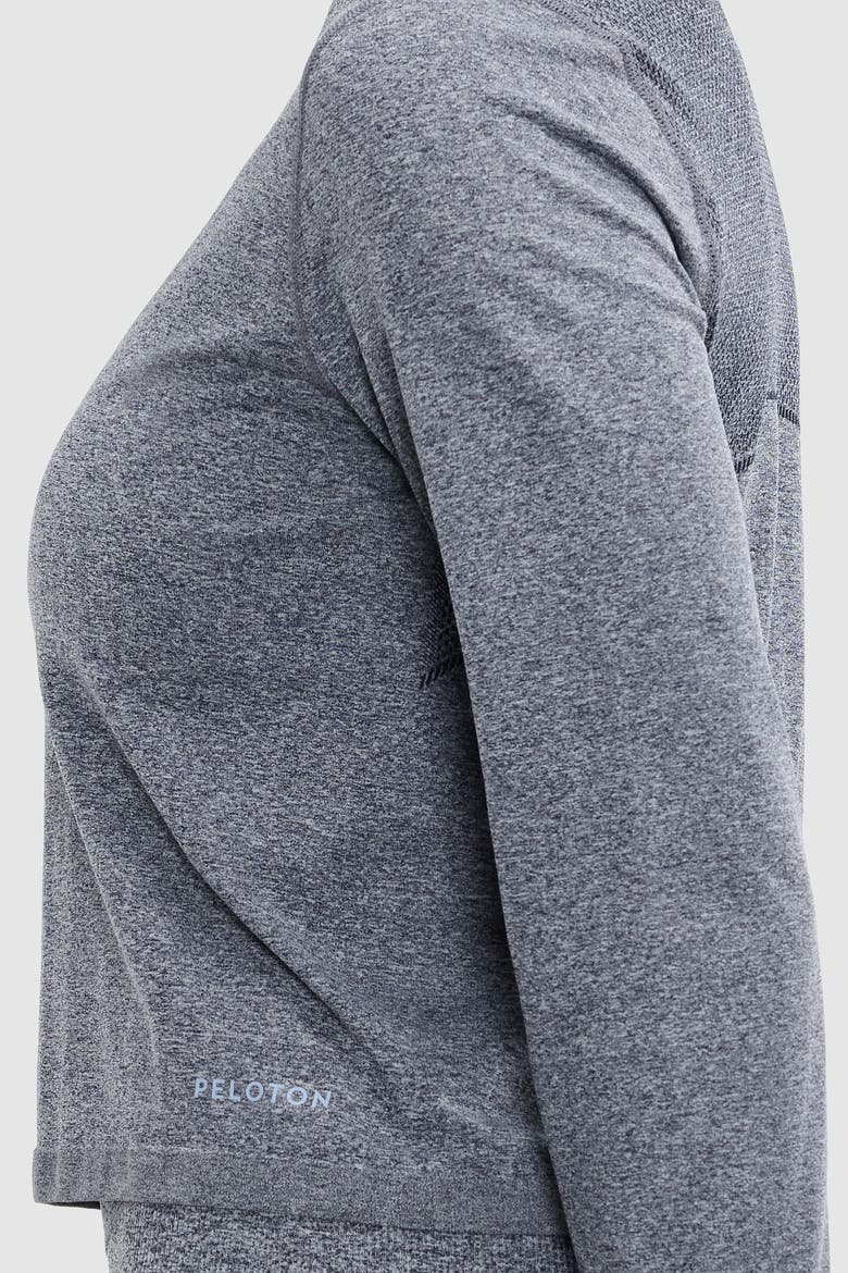 Seamless Melange Long Sleeve, Alternate, color, Deep Navy