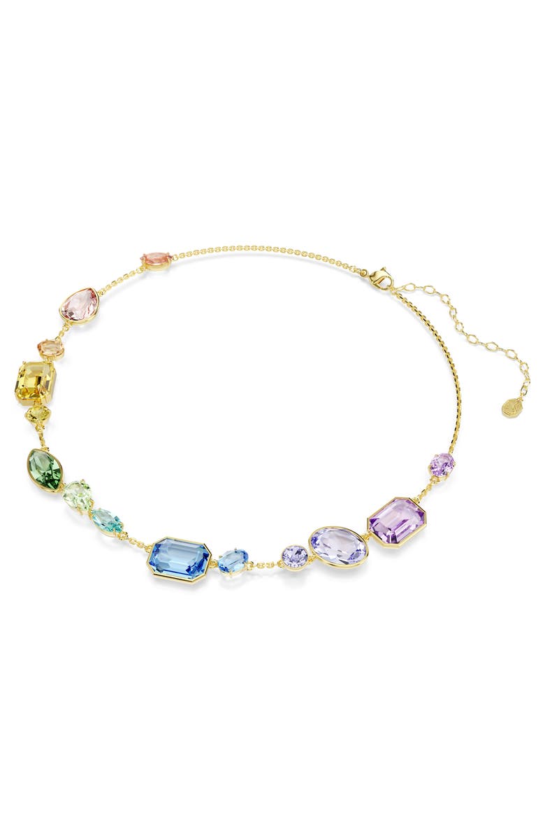 Swarovski Gema Crystal Collar Necklace, Alternate, color, Gold/ Multi
