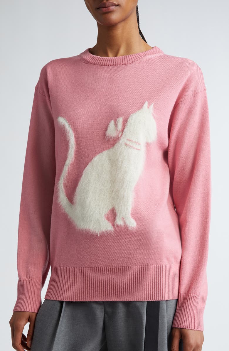 Max Mara Studio Hot Kitten Virgin Wool Sweater, Alternate, color, 