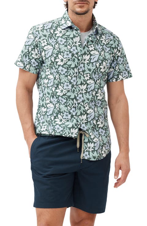 Thurlestone Sports Fit Floral Short Sleeve Button-Up Shirt