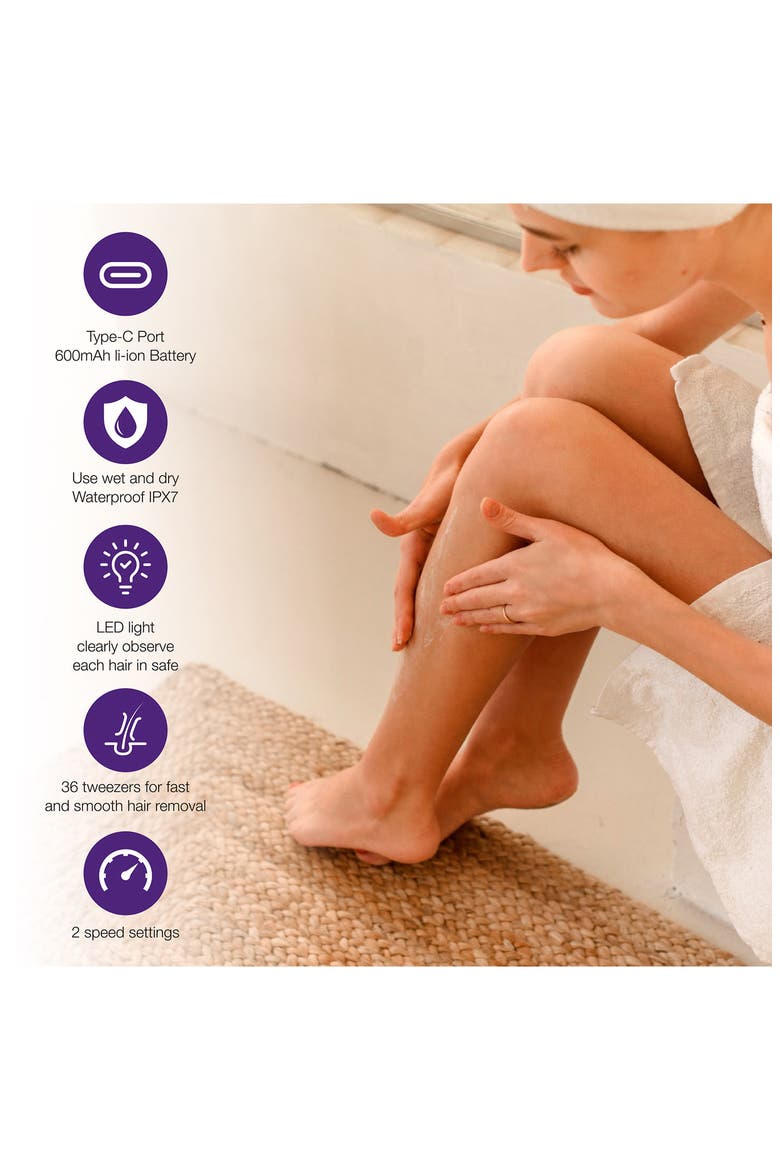 6-in-1 Smooth Glide Epilator, Alternate, color, WHITE