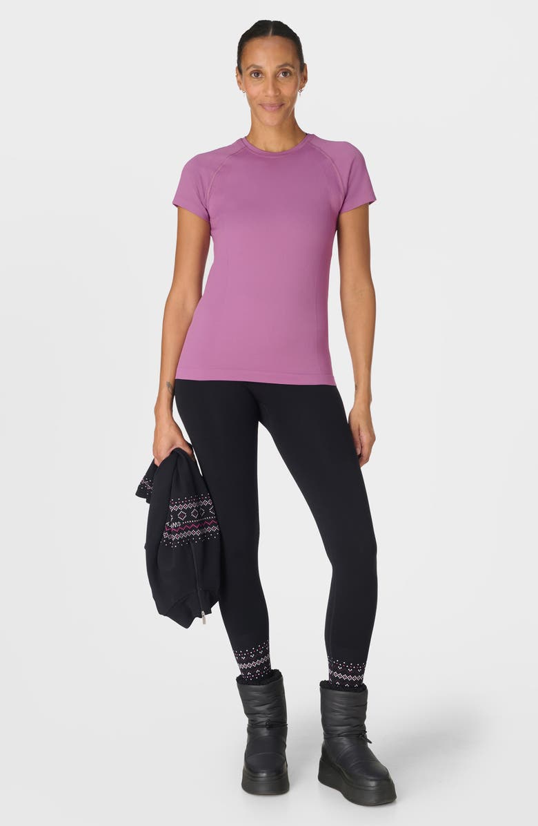 Sweaty Betty Fairisle Novelty Print Base Leggings, Alternate, color, Black Ski Fair Isle Jacquard