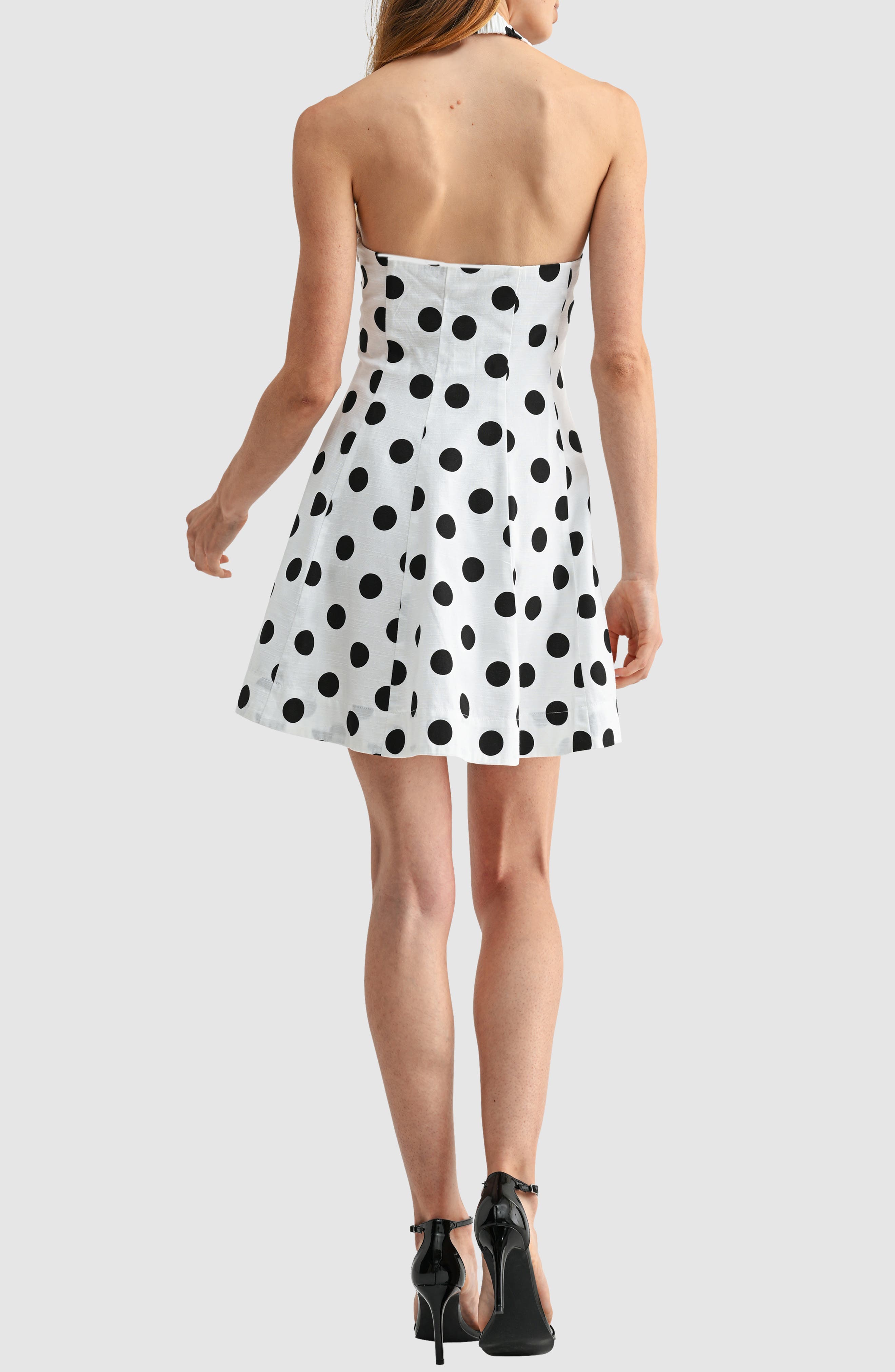 polka dot fit flare dress SATIN AND M Stay stylish and cool this summer with this must Lush Women's Polka Dot Halter