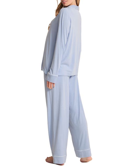 Adore Me Matilda Long Sleeve Top & Pants Pajama Set In Blue