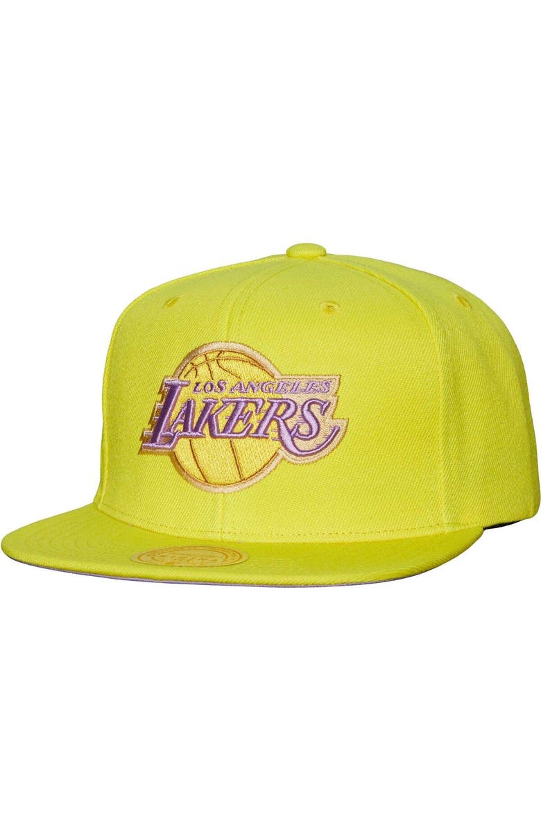 Mitchell & Ness Men's Mitchell & Ness Gold Los Angeles Lakers Hardwood Classics Soul Pastel Snapback Hat, Main, color,
