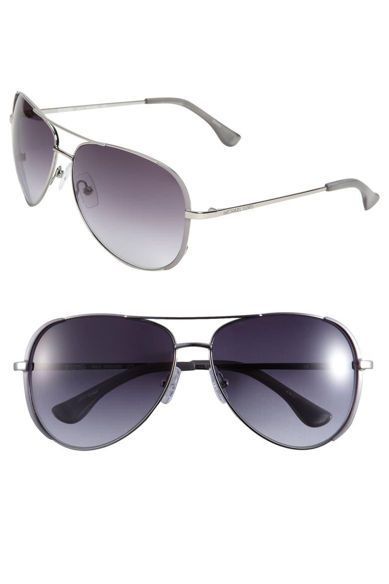 'Sicily' 59mm Metal Aviator Sunglasses, Main, color, GREY