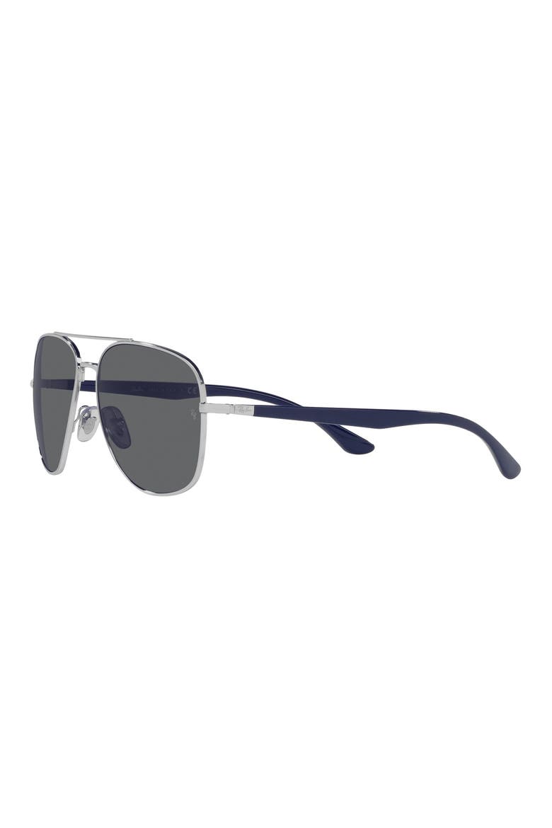 56mm Square Sunglasses, Alternate, color, SILVER
