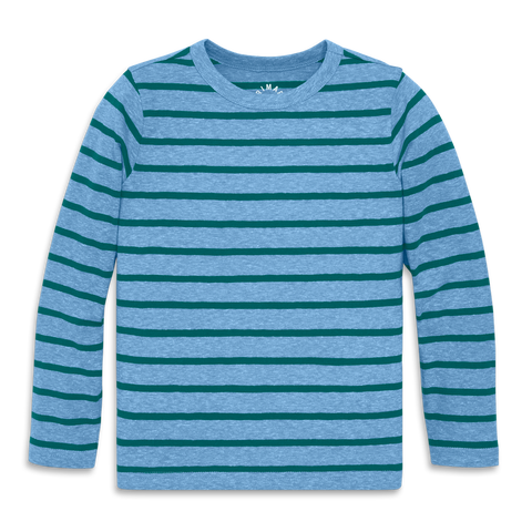 Kids Heathered Long Sleeve Stripe Tee