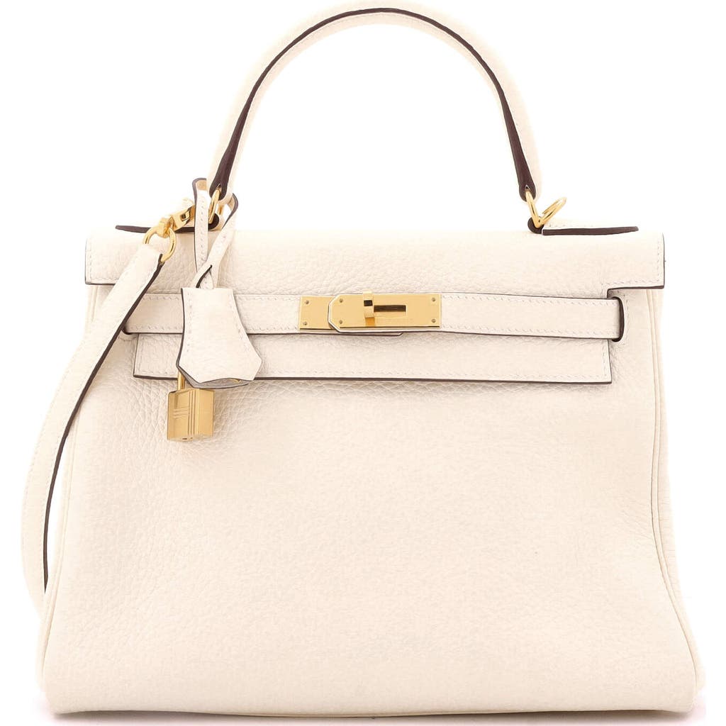 Pre-owned Hermes Hermes Kelly Handbag Light Clemence With Gold Hardware 28 In Brown