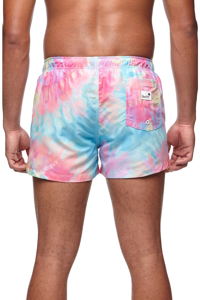 Spiral Tie Dye III Shortie Swim Trunks, Alternate, color, MULTI