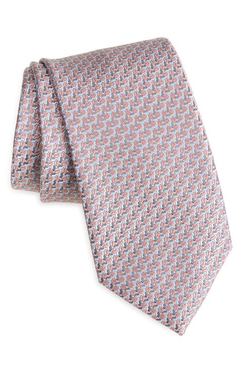 Geometric Jacquard Silk Tie