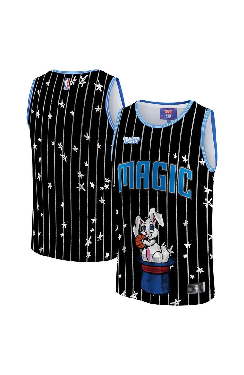 NBA X KIDSUPER Unisex NBA & KidSuper Studios by Fanatics Black Orlando Magic Hometown Jersey, Main, color, Black