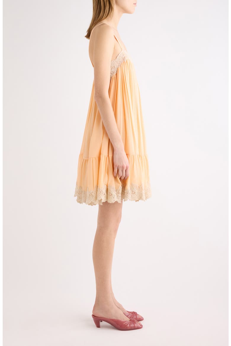 Organic Silk Georgette Minidress, Alternate, color, PEACH ORANGE