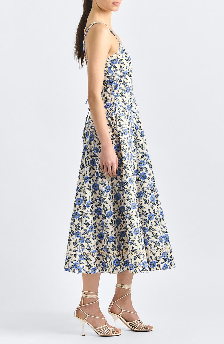 Derek Lam 10 Crosby Adair Print Sleeveless Midi Dress, Alternate, color, Blue Bell Floral