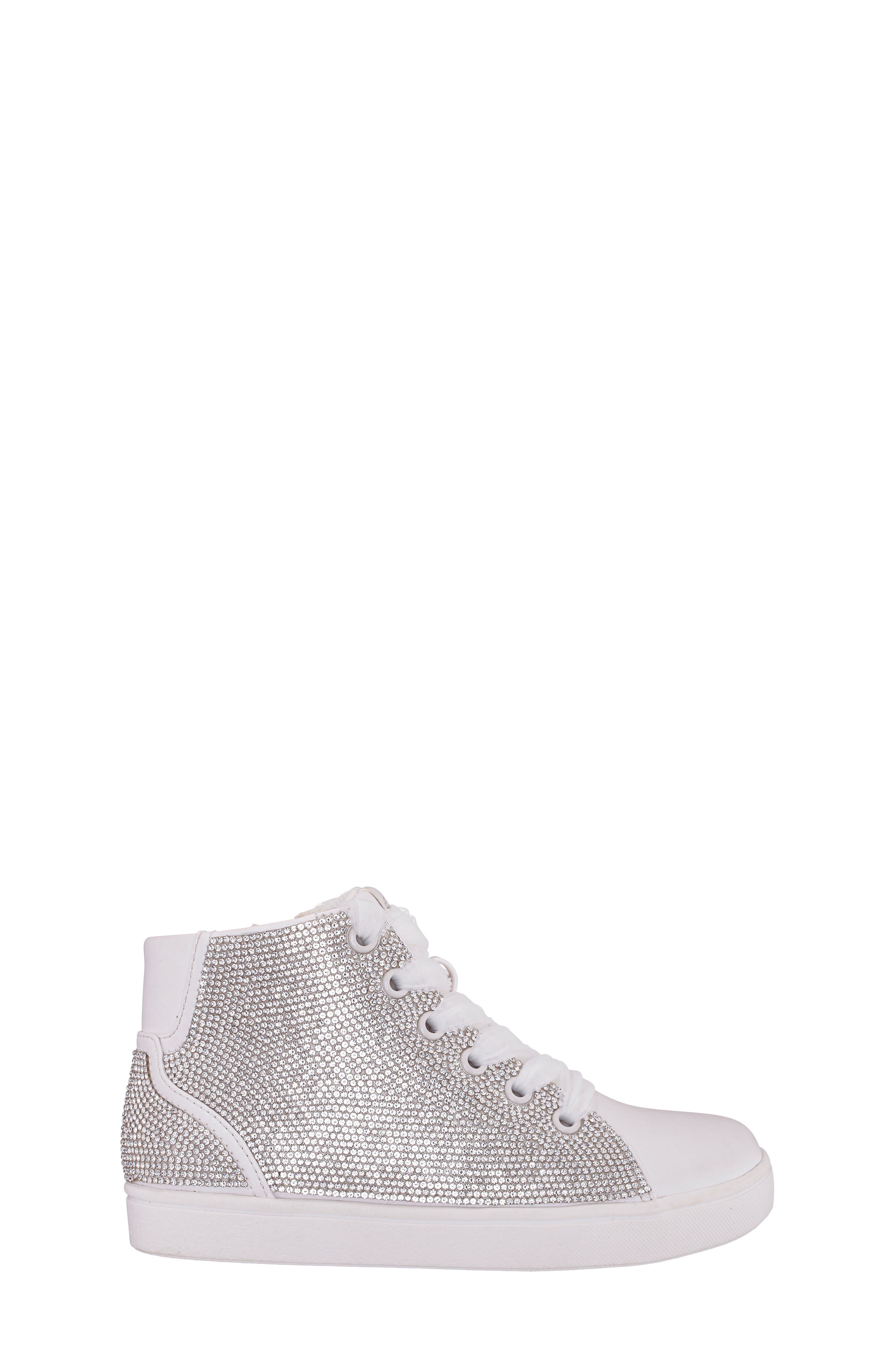 Nina Kids' Kula High Top Sneaker, Alternate, color, White Smooth Stones