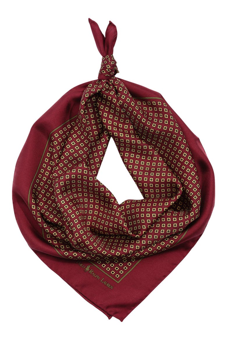 Silk Foulard Square Scarf, Main, color, WINE MULTI