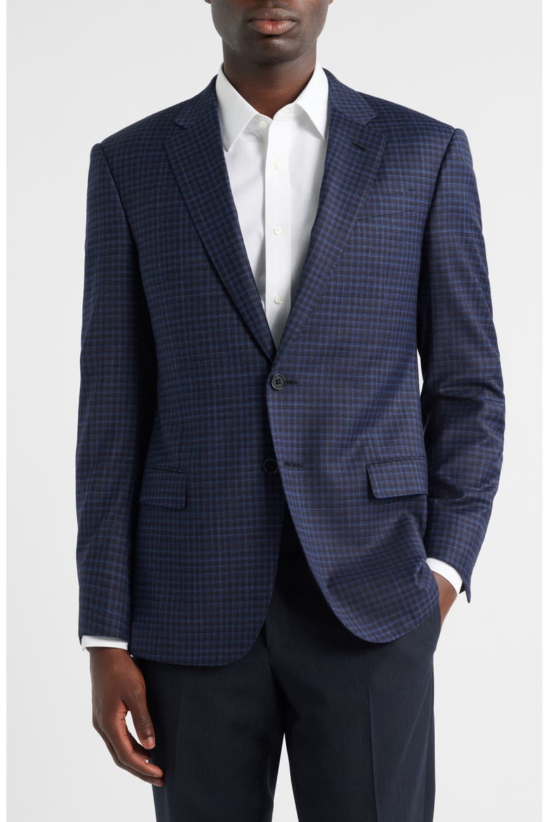 G-Line Check Sport Coat, Alternate, color, SOLID MEDIUM BLUE