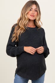 PinkBlush Waffle Knit Rounded Hem Sweater