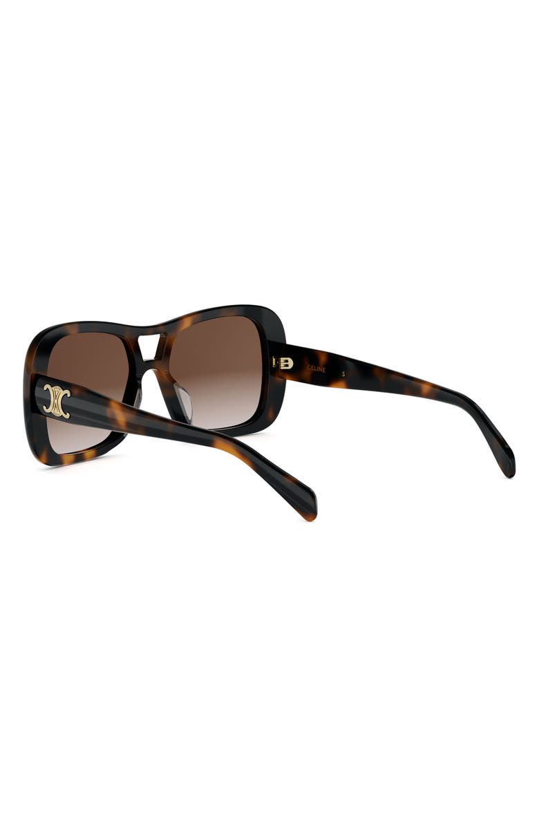 CELINE Triomphe 55mm Gradient Pilot Sunglasses, Alternate, color, Blonde Havana / Gradient Brown
