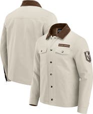 Darius Rucker Collection by Fanatics Men's Darius Rucker Collection by Fanatics Tan Vegas Golden Knights Midweight Canvas Full-Button Jacket
