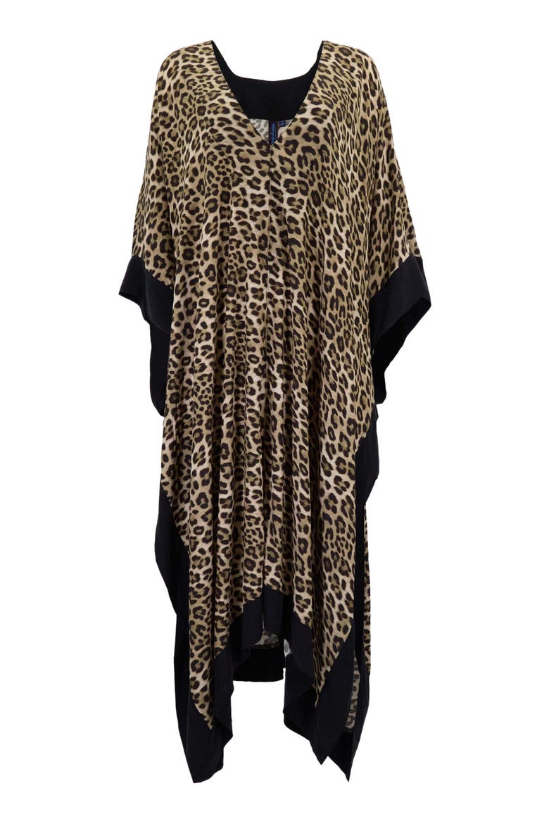 Leopard Womens Kaftan, Alternate, color, LEOPARD BROWN