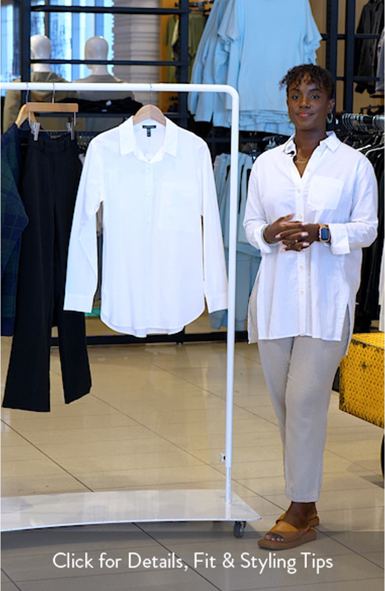 Classic Long Organic Cotton Button-Up Shirt, sales video thumbnail