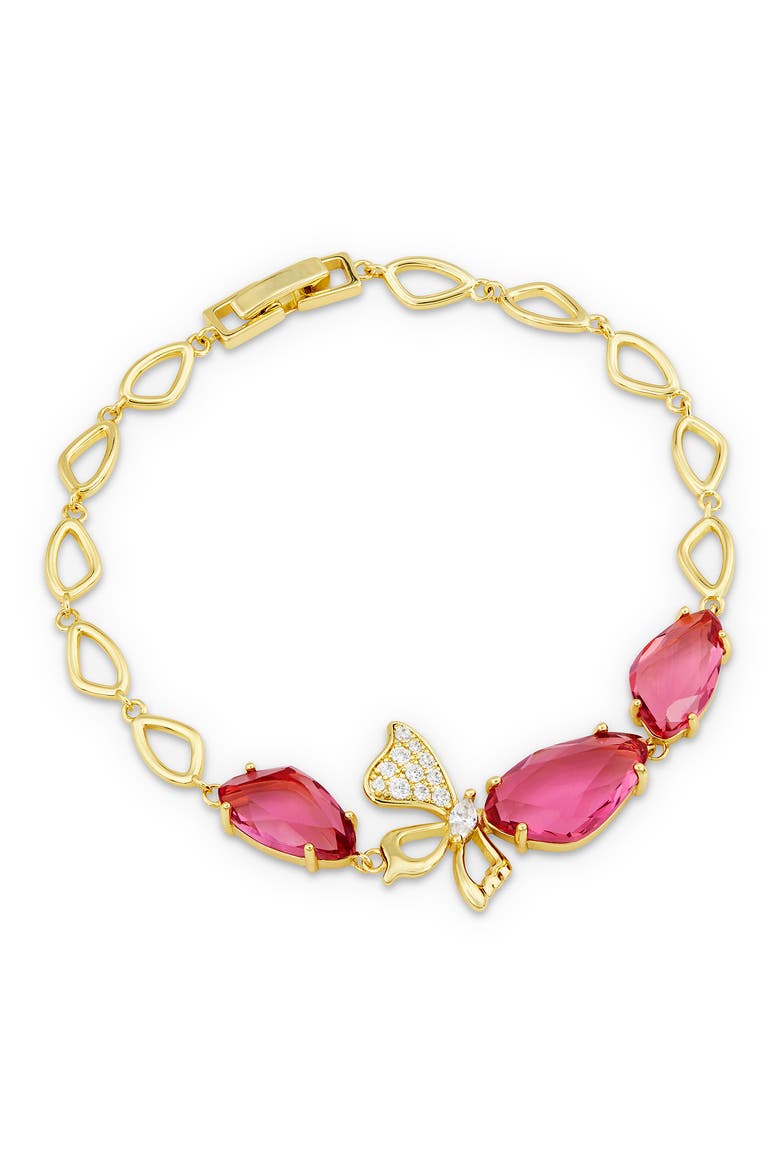 Carved Stone Butterfly Bracelet, Main, color, GOLD