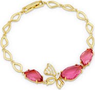 SAVVY CIE JEWELS Carved Stone Butterfly Bracelet