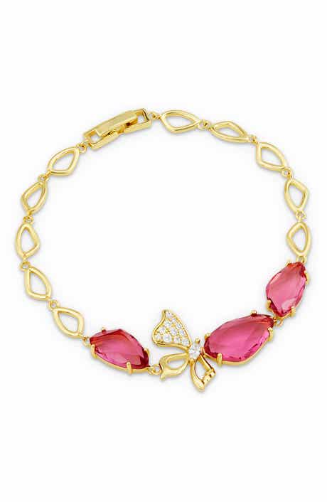 SAVVY CIE JEWELS Carved Stone Butterfly Bracelet