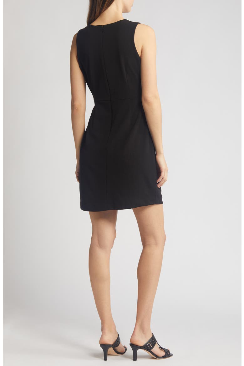Grommet Side Tie Crepe Sheath Dress, Alternate, color, BLACK