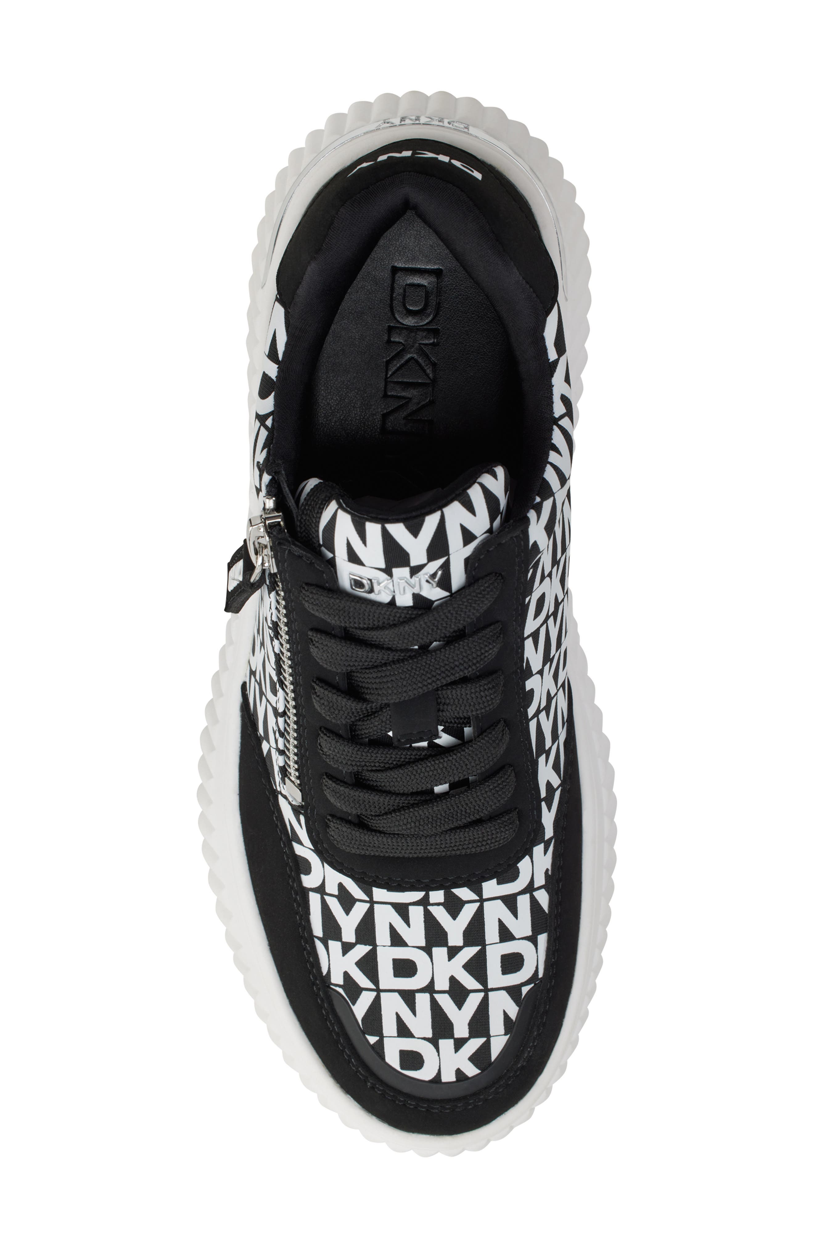 DKNY Lissa Platform Sneaker, Alternate, color, Black/ White