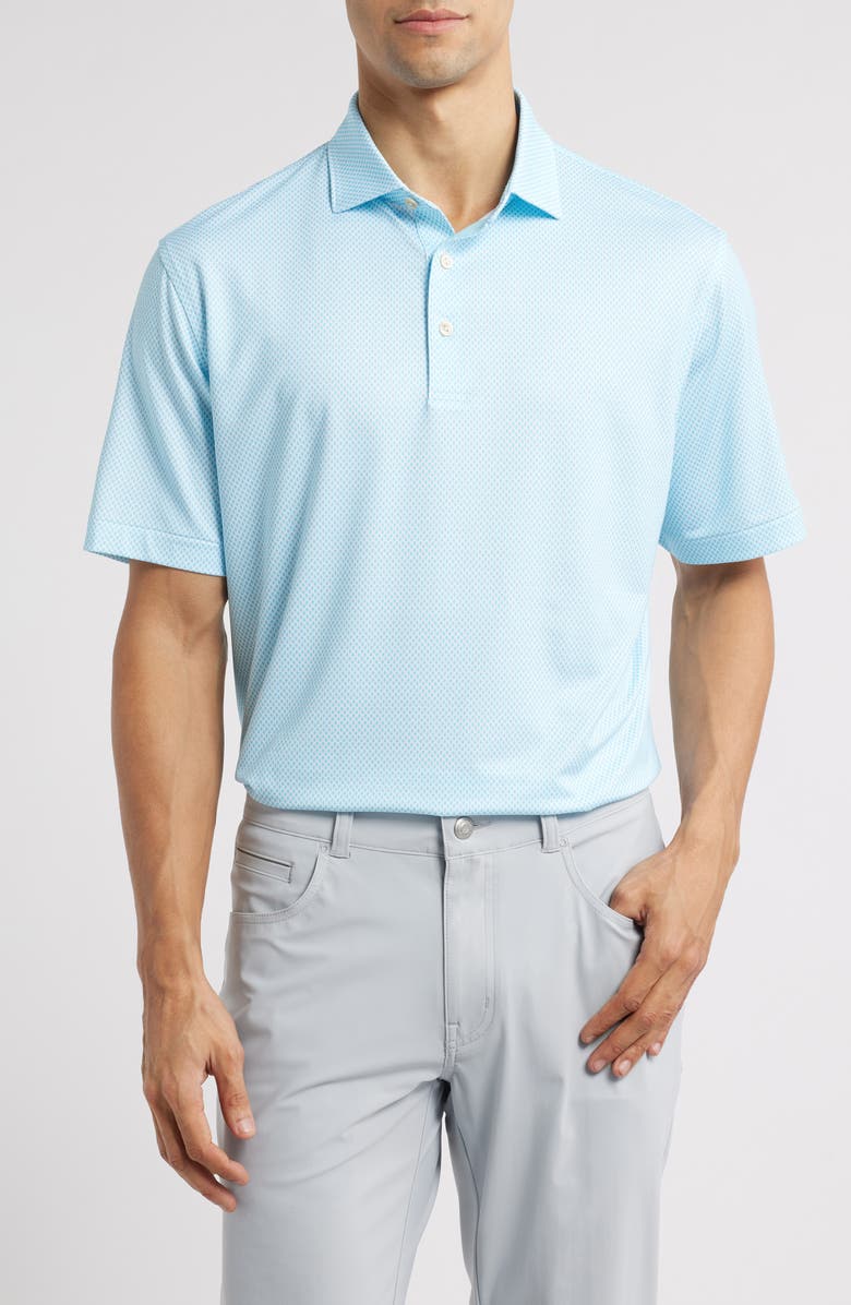 Peter Millar City of Oaks Performance Jersey Polo, Main, color, Blue/ White