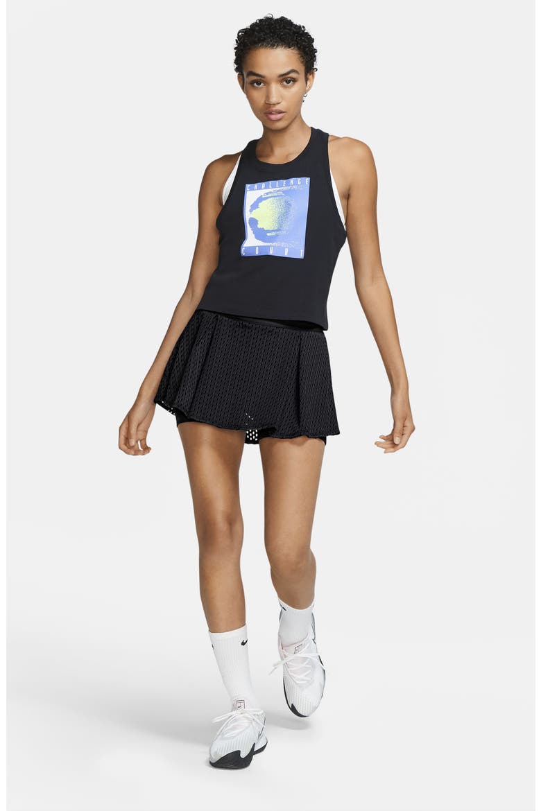 Court Dry Flouncy Tennis Skort, Alternate, color, BLACK/ WHITE