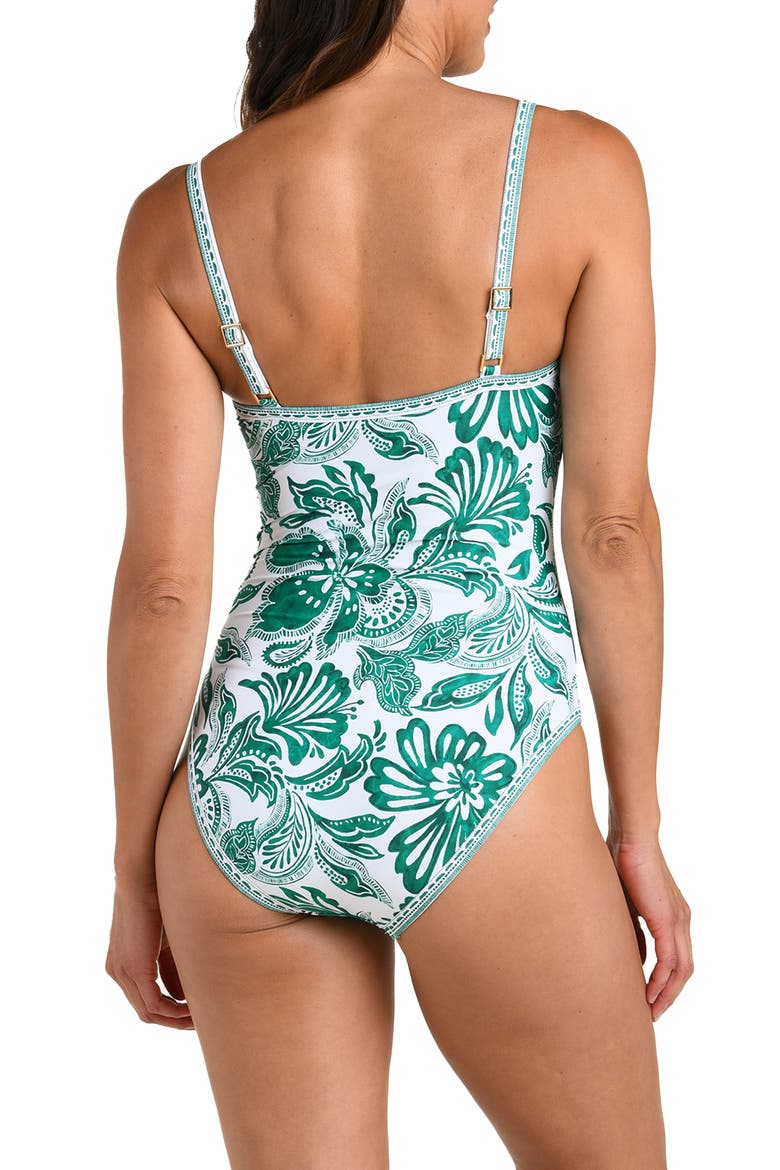 Botanical Brocade One-Piece Swimsuit, Alternate, color, JUNGLE