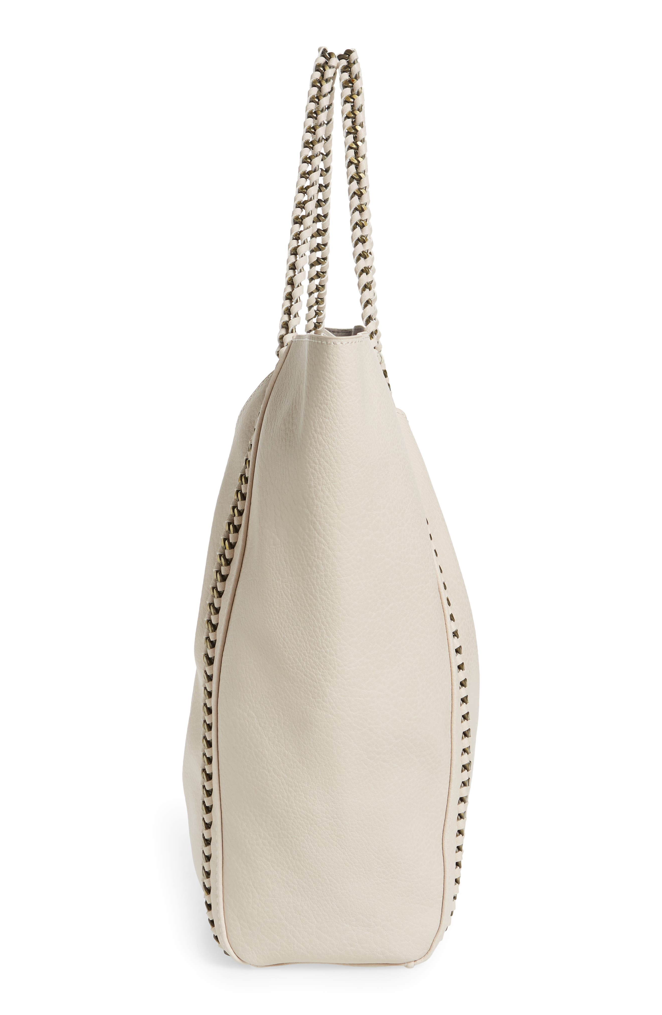 Chain Faux Leather Tote, Alternate, color, IVORY