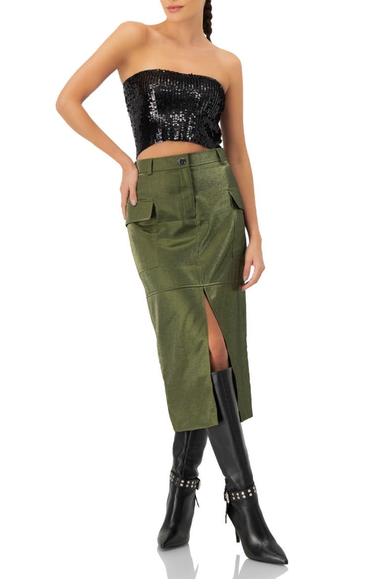 Sequin Tube Top, Alternate, color, Black