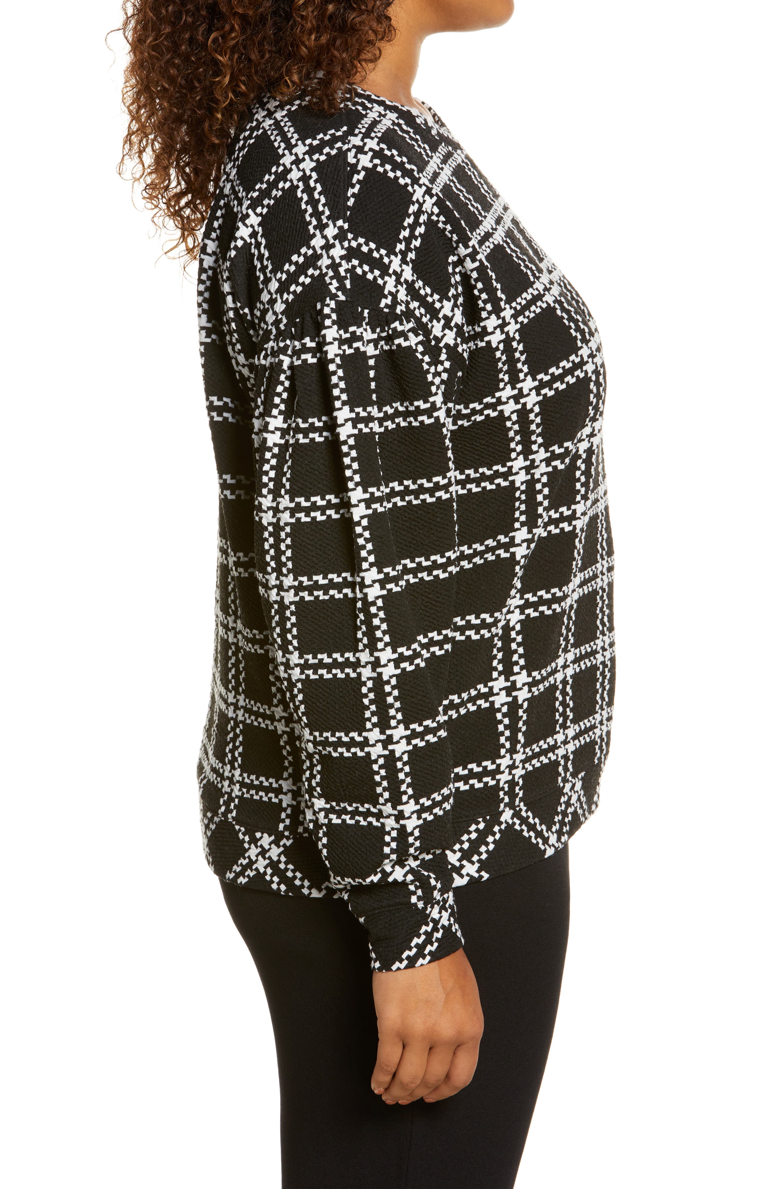 Halogen® Pattern Detail Sweatshirt (Women) | Nordstrom
