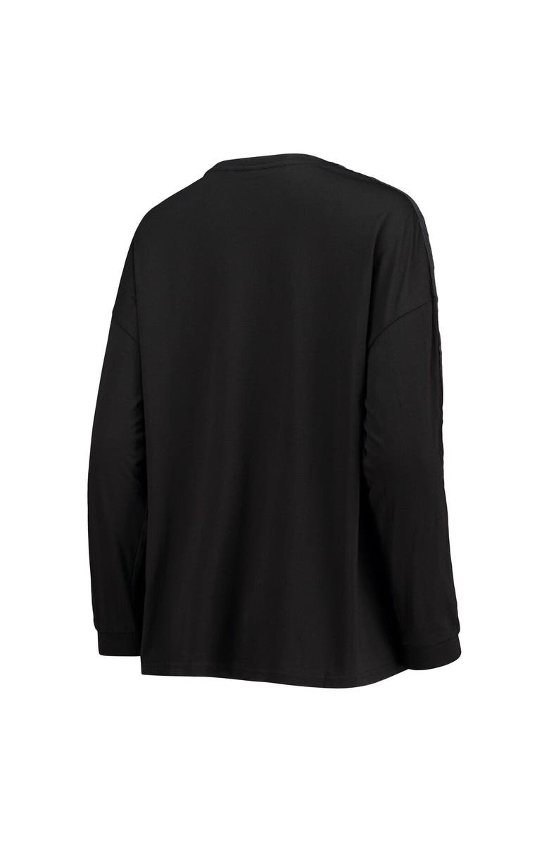 THE WILD COLLECTIVE Women's The Wild Collective Black Austin FC Tri-Blend Long Sleeve T-Shirt, Alternate, color,