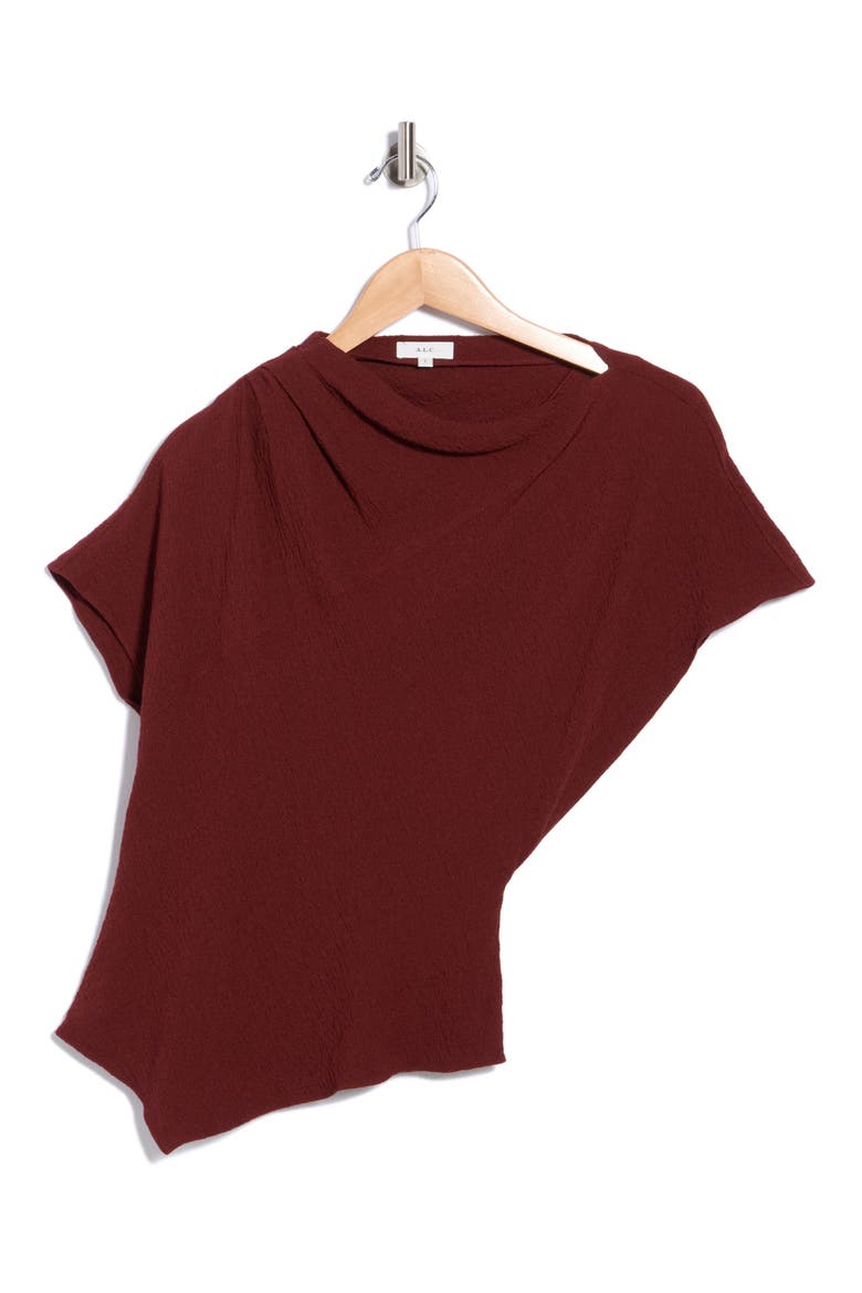 Dena Asymmetric Short Sleeve Top, Main, color, BLACK CHERRY
