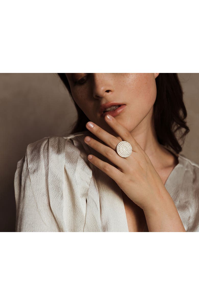 ZARUX Eternity ring with Moissanite stone, Alternate, color, White Gold